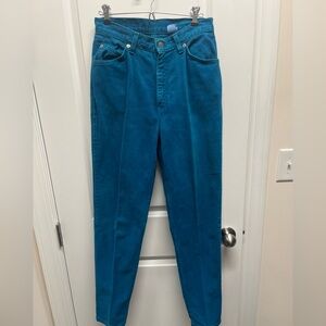 Vintage Levi's 912 Slim Tapered Orange Tab Jeans. USA Teal blue 11M